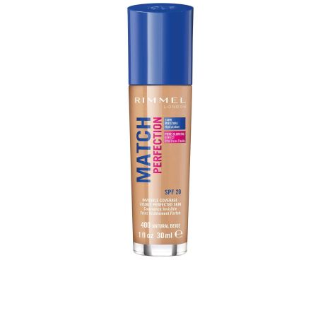Rimmel London Match Perfection Invisible Coverage Spf 20 Base de maquillaje de cobertura natural para piel visiblemente perfecta y luminosa 24 horas