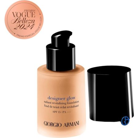 Armani Designer Glow Radiant Revitalizing Foundation Spf 15 Base de maquillaje revitalizante corrige la opacidad y realza la luminosidad para piel revitalizada y radiante