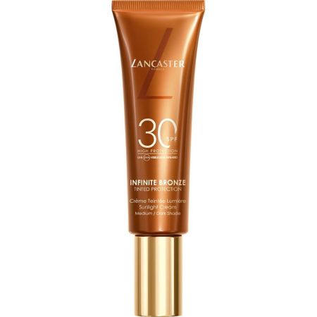 Lancaster Infinite Bronze Crème Teintée Lumière Spf 30 Protector solar facial embellecedora con color de textura cremosa unifica broncea y difumina imperfecciones 50 ml