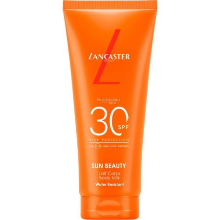 Lancaster Sun Beauty Body Milk Spf 30 Leche solar corporal de textura ligera y no grasa ofrece sensación de confort para acabado invisible y aterciopelado 100 ml