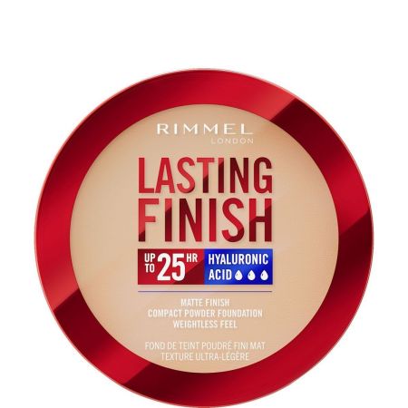 Rimmel London Lasting Finish Compact Powder Foundation Base de maquillaje en polvo absorben exceso de grasa y cubren imperfecciones para acabado mate y suave hasta 25 horas