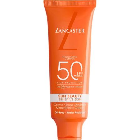 Lancaster Sun Beauty Sensitive Skin Mineral Face Cream Spf 50 Crema solar facial ayuda a reducir visiblemente las rojeces y las sensaciones de irritación 50 ml