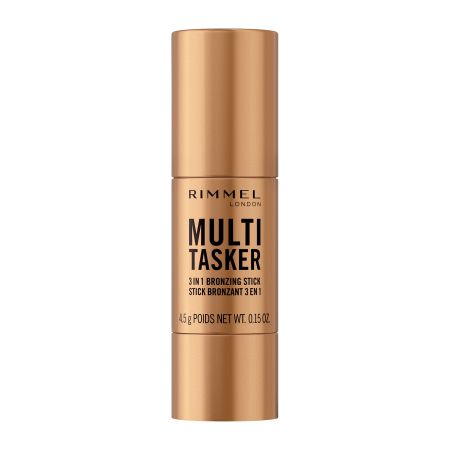 Rimmel London Multi Tasker 3 In 1 Bronzing Stick Bronceador en barra con fórmula cremosa para conseguir efecto esculpido y bronceado glow