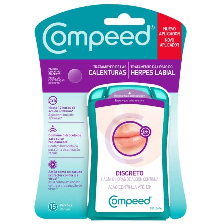 Compeed Parche Curativo Discreto Tratamiento De Las Calenturas Apósitos invisibles para cicatrización rápida y gran reducción de la formación de costras 15 uds