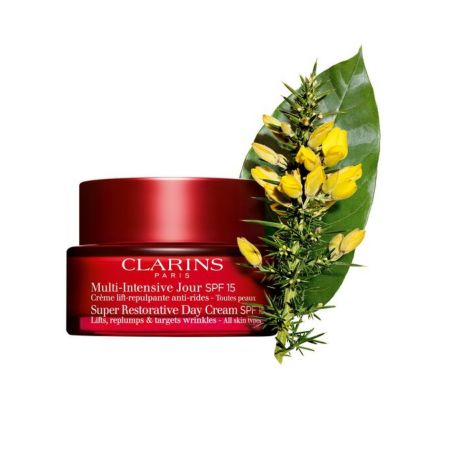 Clarins Multi-Intensive Jour Todo Tipo De Piel Spf 15 Crema de día hidratante reafirmante y antiarrugas ofrece piel más flexible rellenada y confortable al instante 50 ml