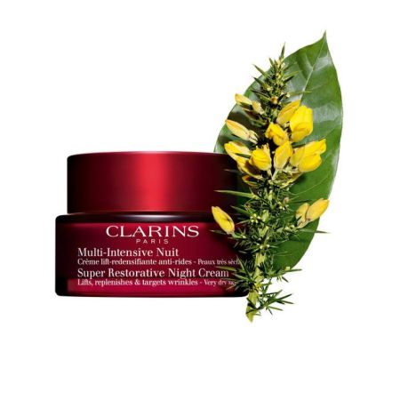 Clarins Multi-Intensive Nuit Piel Seca Crema de día hidratante reafirmante y antiarrugas ofrece piel más flexible rellenada y confortable al instante 50 ml