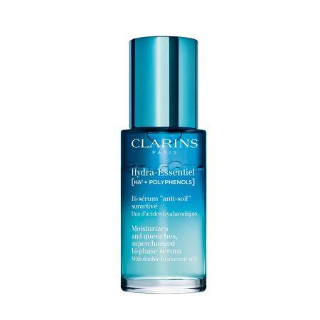 Clarins Hydra Essentiel Bi-Sérum "Anti-Soif" Suractivé Sérum bifásico potencia la hidratación nutre y refuerza la barrera cutánea con ácido hialurónico 30 ml