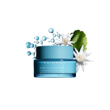 Clarins Hydra-Essentiel Crème Désaltérante Spf 15 Crema de día hidratante con proteccción textura fresca y acabado sedoso 50 ml
