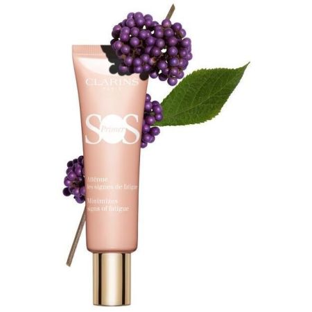 Clarins Sos Primer Atténue Les Signes De Fatigue Prebase de maquillaje atenúa signos de fatiga prepara hidrata ilumina y reaviva la piel 24 horas 30 ml