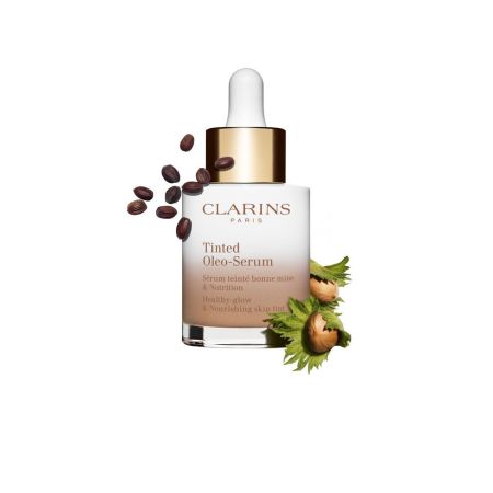 Clarins Tinted Oleo-Serum Base de maquillaje con tratamiento de textura fluida para rostro radiante uniforme y nutritivo