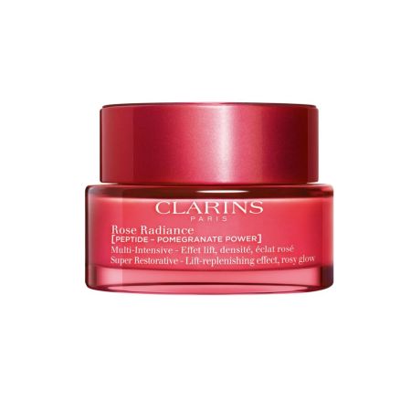 Clarins Multi-Intensive Rose Radiance Crema de día antiedad devuelve la luminosidad para una piel lisa radiante rellena y uniforme 50 ml