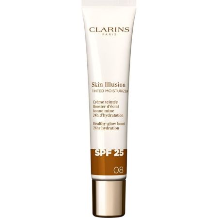 Clarins Skin Illusion Tinted Moisturized Spf25 Crema hidratante con color combina tratamiento antiedad e hidratación con un acabado luminoso y natural
