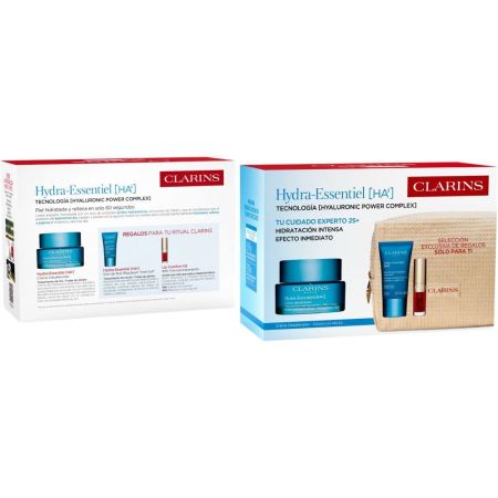 Clarins Hydra-Essentiel Crème Désaltérante Estuche Crema de día hidratante ofrece textura fresca y acabado sedoso para piel rellena flexible y mate 50 ml