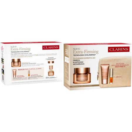 Clarins Extra-Firming Jour Todo Tipo De Piel Estuche Crema de día hidratante antiedad reafirmante para piel luminosa alisada y más joven 50 ml