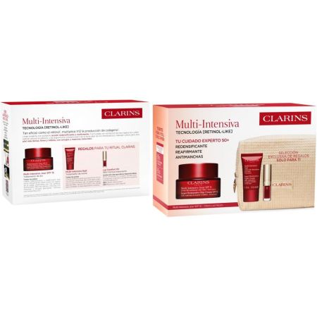 Clarins Multi-Intensive Jour Todo Tipo De Piel Spf 15 Estuche Crema de día hidratante reafirmante y antiarrugas ofrece piel más flexible rellenada y confortable al instante 50 ml