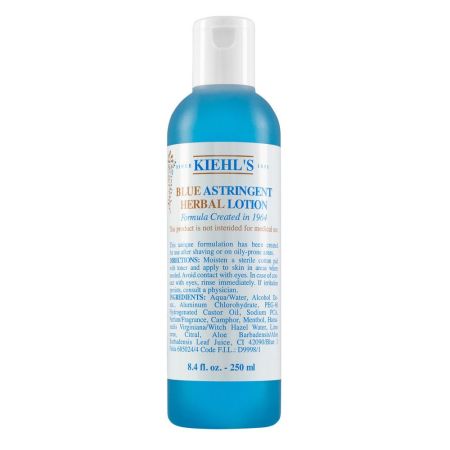 Kiehl'S Blue Astringent Herbal Lotion Tónico facial astringente calma y equilibria además de ser eficaz como after sahve para hombres 250 ml