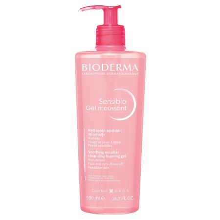 Bioderma Sensibio Gel Moussant Nettoyant Apaisant Micellaire Gel micelar sin perfume limpia hidrata calma alivia y refuerza la hidratación natural de la piel