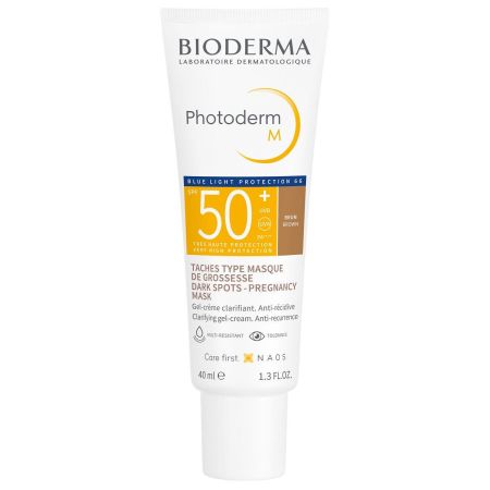 Bioderma Photoderm M Spf 50+ Protector solar facial evita y reduce las manchas oscuras debido al embarazo o cambios hormonales acabado mate 40 ml