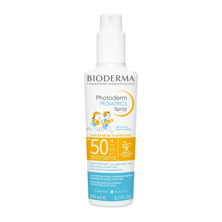 Bioderma Photoderm Pediatrics Spray Spf 50+ Protector solar para niños aprobada por pediatras a partir de 12 meses 200 ml
