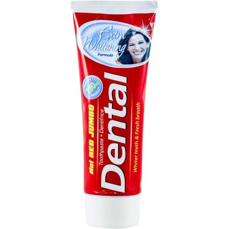 Dental Extra Whitening Hot Red Jumbo Dentífrico Pasta de dientes blanqueadora para un aliento más fresco 250 ml