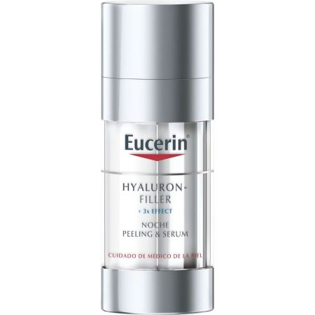 Eucerin Hyaluron-Filler+3x Effect Peeling & Serum Noche Sérum de noche de doble eficacia exfolia y alisa la textura de la piel para aspecto más suave y radiante 30 ml