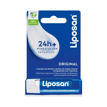 Liposan Original Bálsamo Labial Bálsamo labial hidratante de textura suave protege tus labios contra la sequedad hasta 24 horas
