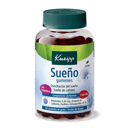 Kneipp Sueño Gummies Complemento Alimenticio Complemento alimenticio con probióticos favorecen la conciliación del sueño con sabor frutos del bosque 60 uds