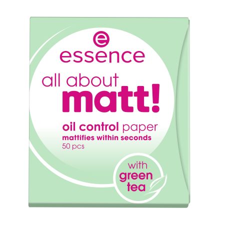 Essence All About Matt! Oil Control Paper Toallitas faciales matificantes absorben el exceso de grasa 50 uds