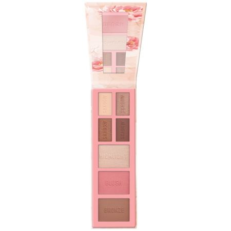 Essence Bloom Baby, Bloom! Eye & Face Palette Paleta de sombras de ojos y rostro gran pigmentación 7 tonos