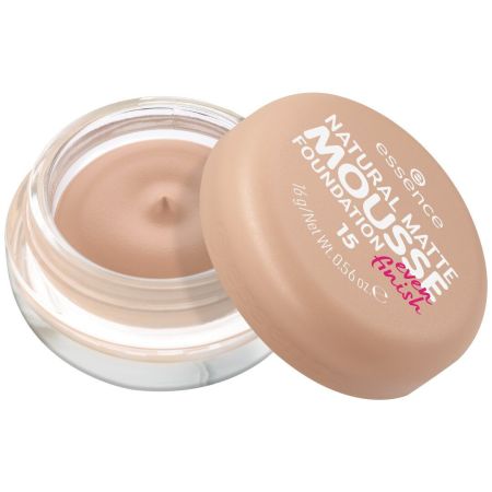 Essence Natural Matte Mousse Foundation Base de maquillaje de cobertura media neutraliza las impurezas acabado mate