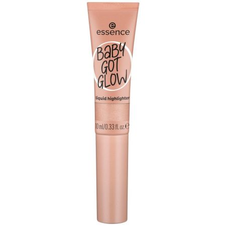 Essence Baby Got Glow Liquid Highlighter Iluminador líquido y ligero con esponja aplicadora fácil de difuminar para look intenso