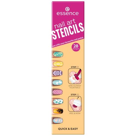 Essence Nail Art Stencils Pegatinas decorativas para uñas rápidas y fáciles de aplicar para diseños únicos