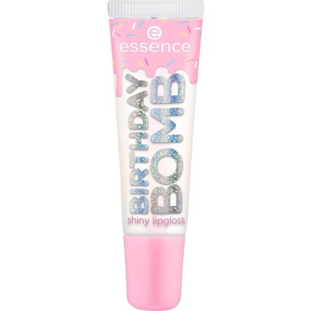 Essence Birthday Bomb Shiny Lipgloss Brillo de labios no pegajoso con delicioso aroma a pastel de cumpleaños acabado ultrabrillante y precioso