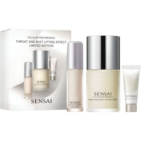 Sensai Cellular Performance Throat And Bust Lifting Effect Estuche Esencia sedosa antiedad para reafirmar cuello y escote piel firme y suave 100 ml