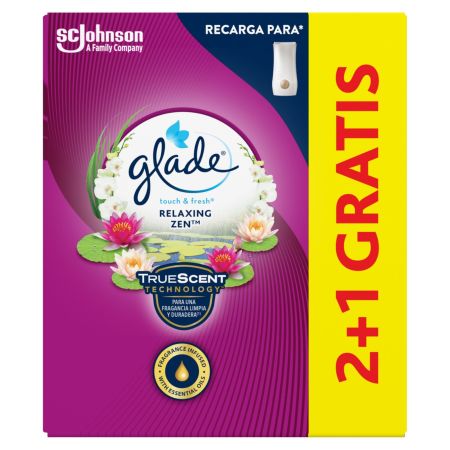 Glade By Brise Ambientador Touch & Fresh Zen Recambi Formato Especial Ambientador para hogar eléctrico antiolor para un ambiente fresco perfumado y duradero 3x10 ml