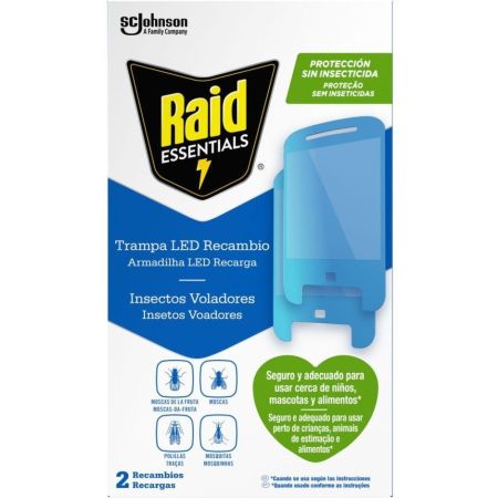 Raid Trampa Led Recambio Trampa eléctrica para mosquitos e insectos voladores quedan atrapados en un soporte adhesivo oculto