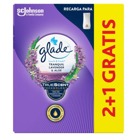 Glade By Brise Ambientador Touch & Fresh Lavender Recambio Formato Especial Ambientador para hogar eléctrico antiolor para un ambiente fresco perfumado y duradero 3x10 ml