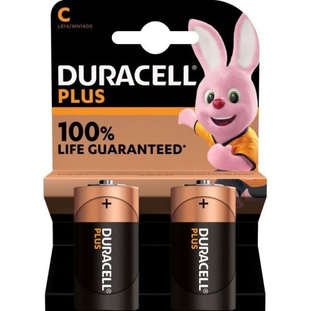 Duracell Pilas C Plus Pilas alcalinas multiusos idóneas para dispositivos de uso cotidiano lr-14/ mn 1400 blister 2 uds