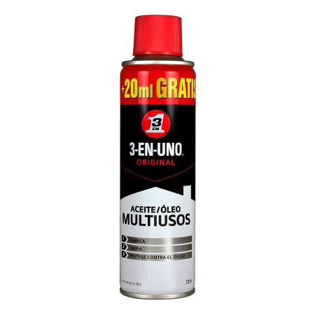 3 En 1 Aceite Multiusos 3-En-Uno Original Formato Especial Aceite multiusos limpia lubrica y protege contra el óxido 220 ml