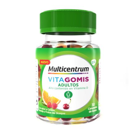 Multicentrum Vita Gomis Adultos Complemento Alimenticio Caramelos de goma nutren y responden a necesidades nutricionales sabor cereza y naranja 30 uds