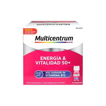 Multicentrum Energía & Vitalidad 50+ Complemento Alimenticio Complemento alimenticio aporta energía física y mental disminuyendo cansancio y fatiga