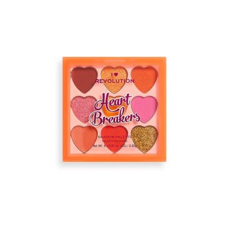 Revolution I Heart Revolution Heart Breakers Shadow Palette Paleta de sombras de ojos en forma de corazón acabado mate y metálicas 9 tonos
