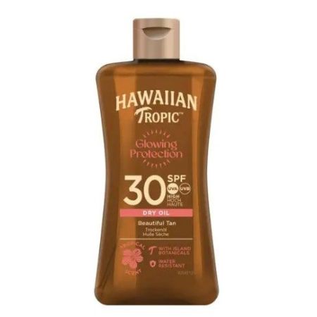 Hawaiian Tropic Glowing Oil Tanning Oil Aceite solar de coco corporal bronceador resistente al agua hidrata la piel para bronceado duradero 200 ml