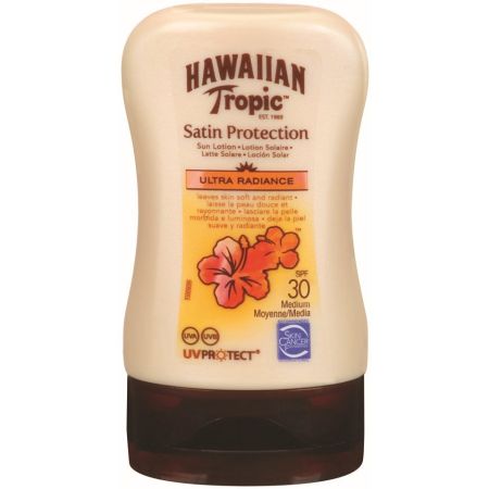 Hawaiian Tropic Glowing Protection Lotion Spf 30 Loción solar corporal de textura no grasa muy resistente al agua para piel radiante