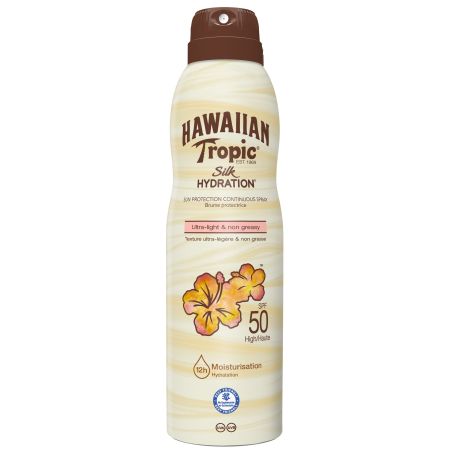 Hawaiian Tropic Hydrating Protection Spf 50+Glowing Protection Spf 15 Gratis Pack regalo protección solar resistente al agua bronceado uniforme piel suave e hidratada