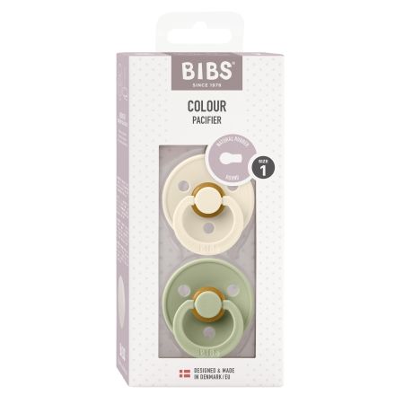 Bibs Chupete Colour Pacifier Tetina Redonda 0-6m Talla 1 Chupete de látex diseño fresco creativo y lindo 2 uds