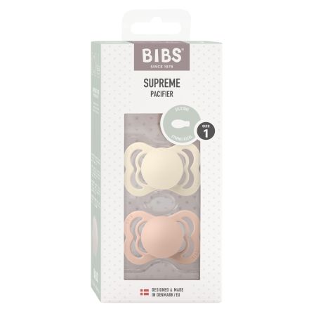Bibs Chupete Supreme Pacifier Tetina Fisiológica 0-6m Talla 1 Chupete de silicona diseño fresco creativo y lindo 2 uds