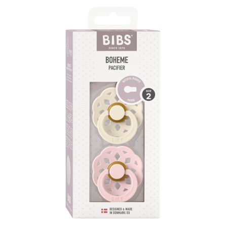 Bibs Chupete Boheme Pacifier Tetina Redonda 6-18m Talla 2 Chupete de látex diseño fresco creativo y lindo 2 uds