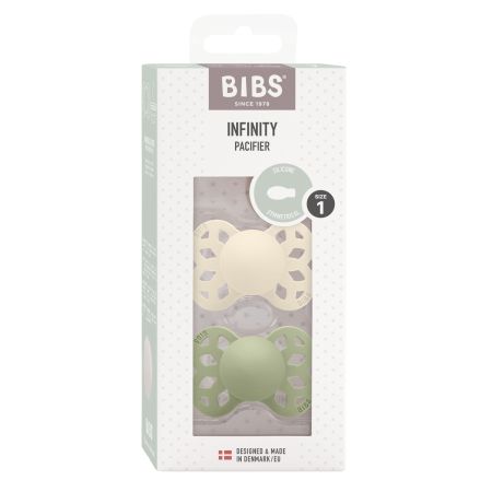 Bibs Chupete Infinity Pacifier Tetina Fisiológica 0-6m Talla 1 Chupete de silicona diseño fresco creativo y lindo 2 uds