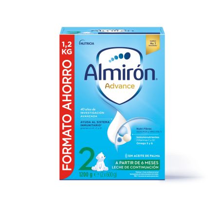 Almirón Advanced 2 Leche De Continuación Formato Ahorro Leche en polvo cubre las necesidades nutricionales a partir de 6 meses 1200 gr